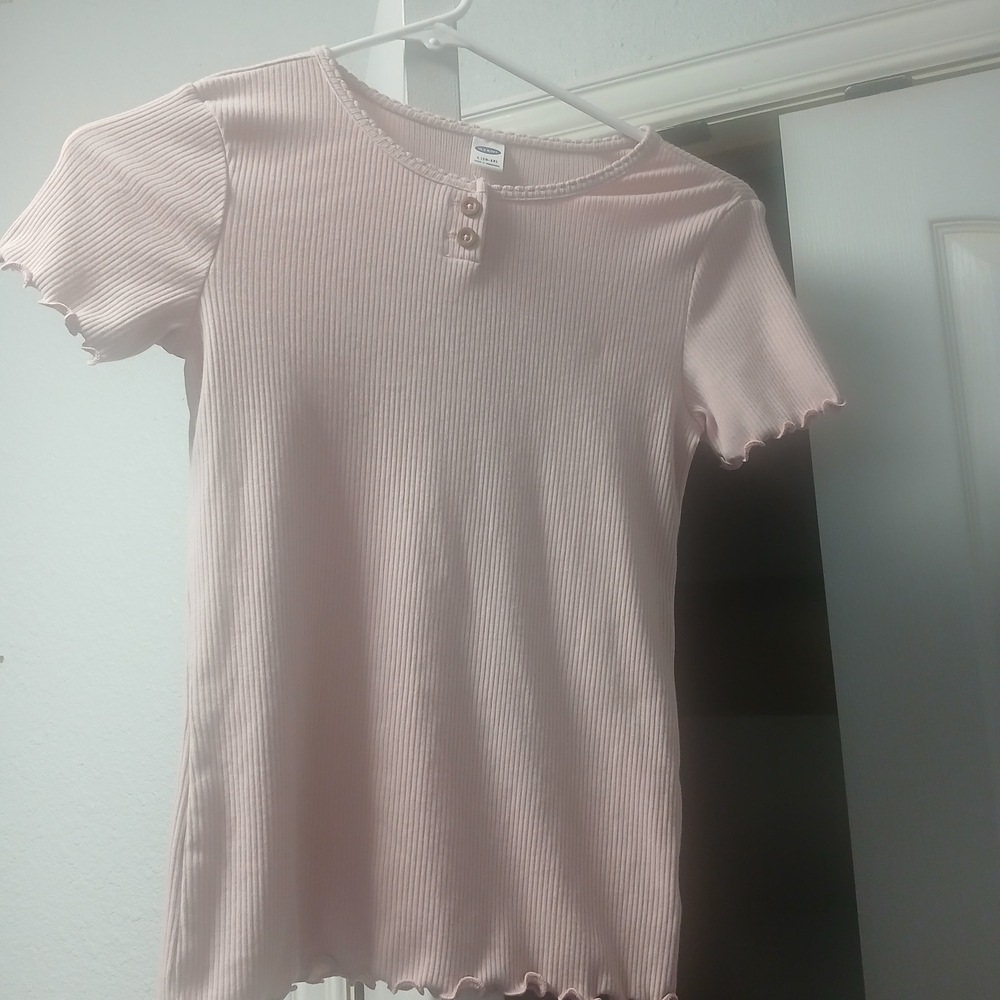 Old Navy Light Pink Ribbed Kids Tee